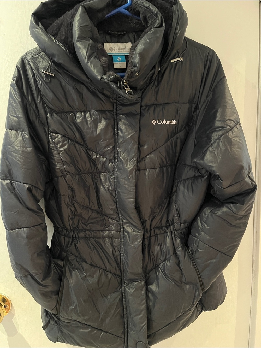 Columbia Women's Shiny Black Insulated Puffer Jacket with Hood